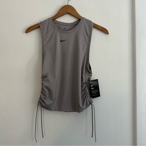 Nike Gray Taupe Tank Top with Ruching